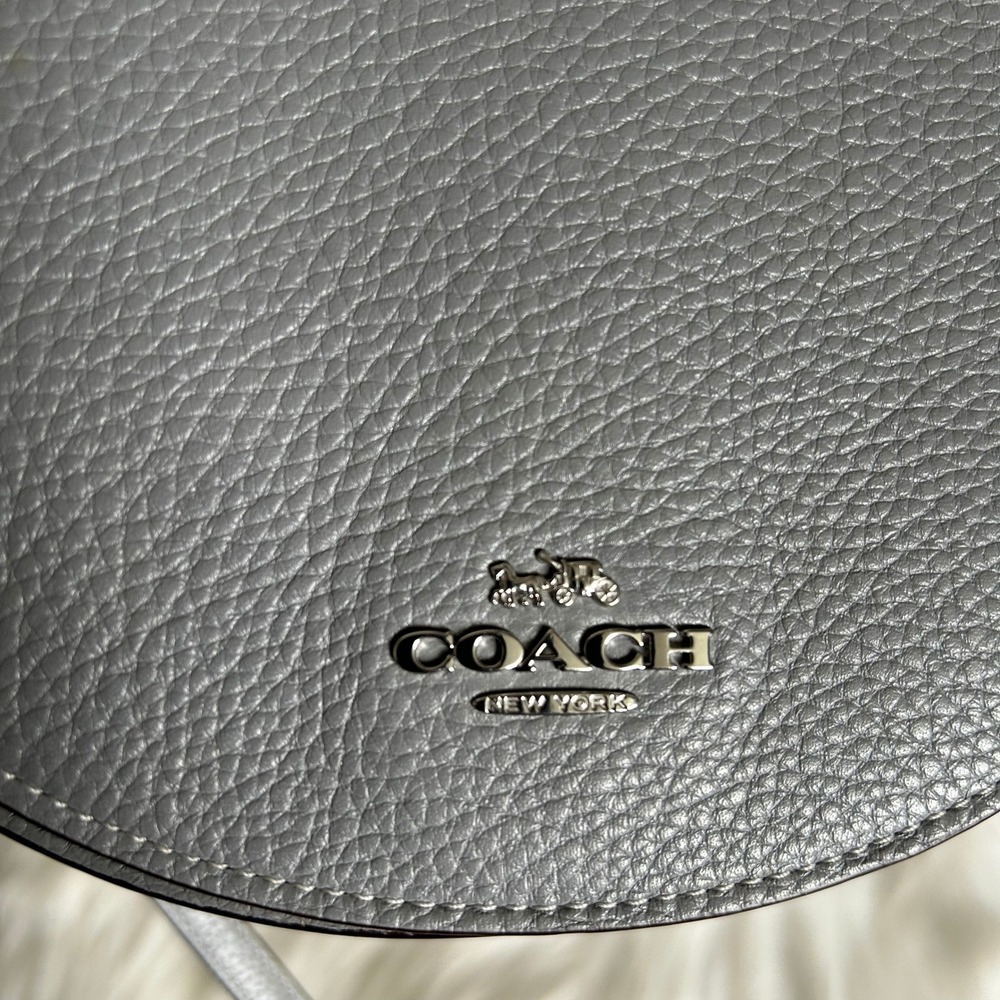 Coach Ellen Grey Pebbled Leather Crossbody Bag Excellent - Picture 8 of 11
